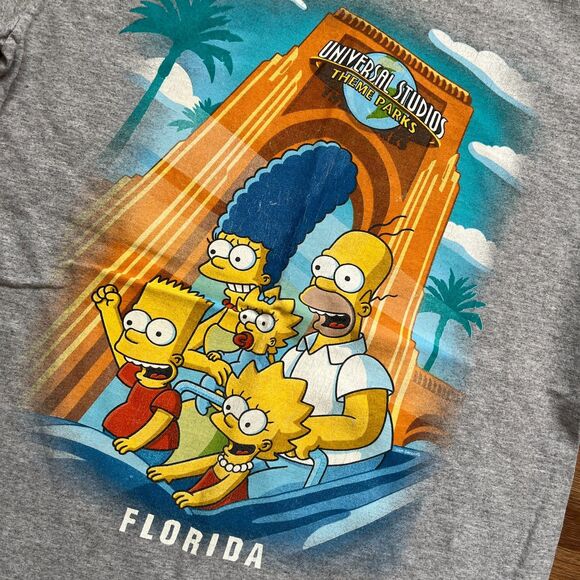 Universal Studios Theme Park Orlando Florida The Simpsons Men's M T-Shirt Gray - Picture 2 of 7